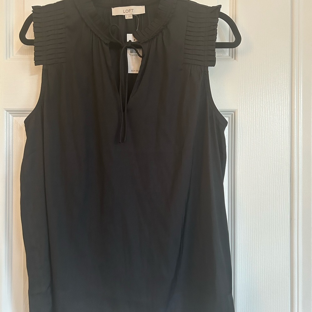 Loft black sleeveless blouse.